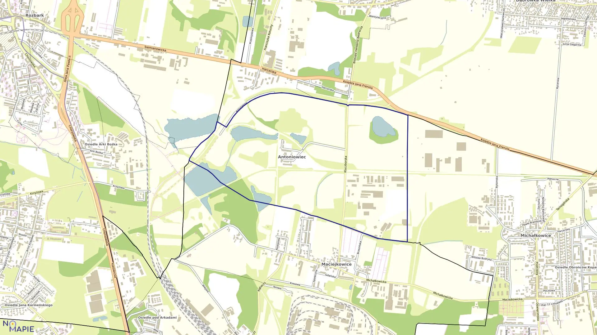 Mapa obrębu 0006 w mieście Chorzów